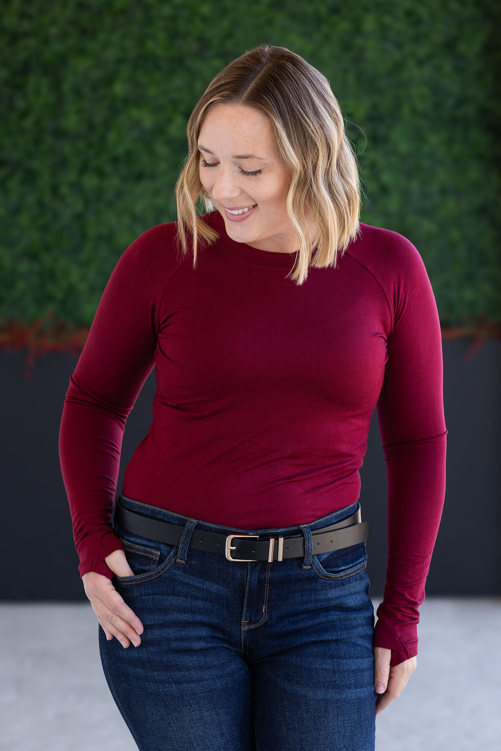 Blair Long Sleeve Top - Burgundy